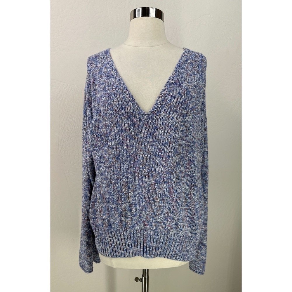 J. Crew Multicolor Flared Sleeve Marled Knit Sweater